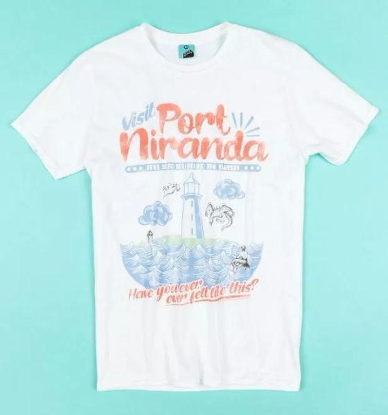 

official round the twist visit port niranda white t-shirt, White;black