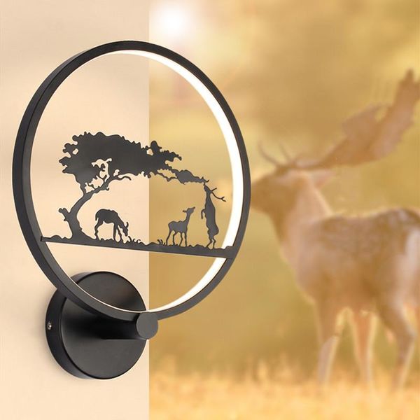 

wall lamps modern simple led lamp round nordic individual creative elk bedroom bedside children room applique murale luminaire