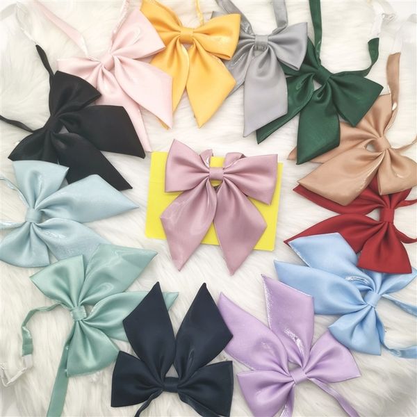 

ltgb w school uniform student pink feather bow ties root jk solid color tie girl pink feather root jk solid color sailor uniform girl's, Black;gray