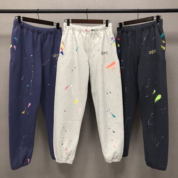

correct version gary dep splash paint pants casual sports pants men's and women's same style street fashion pant designer huangsu, Black