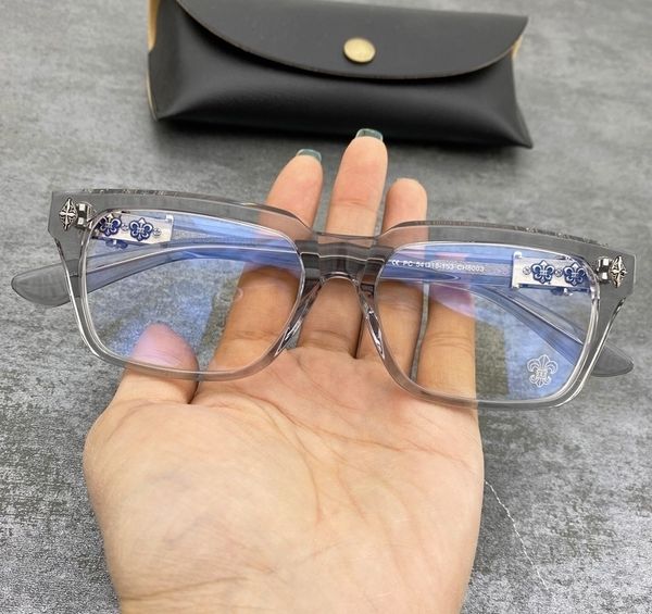 

krosin plate thick black frame men's and women's myopia flat glasses, White;black