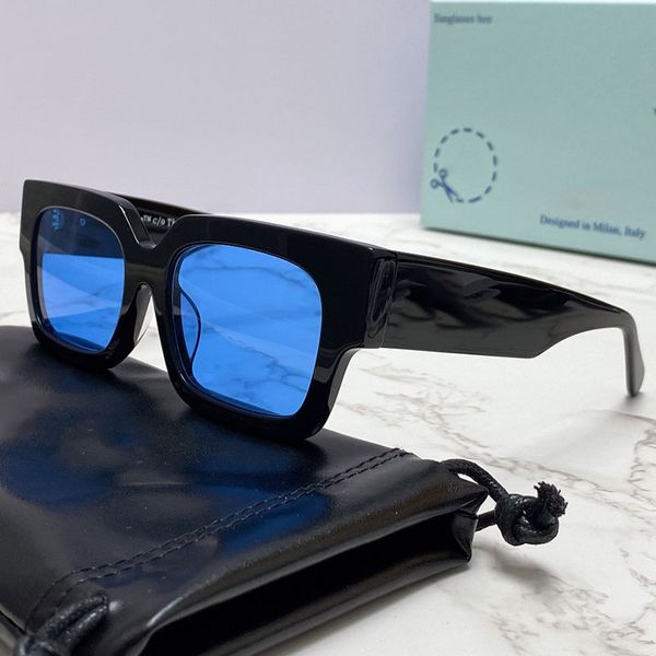 

sunglasses 40014 men and women fashion classic thick plate black white square frame designer sunglass vacation anti-uv400 protection with or, White;black