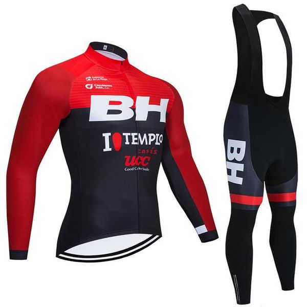 

racing sets 2021 bh team cycling jersey pro long sleeve clothes men winter thermal fleece ropa ciclismo hombre warm, Black;blue