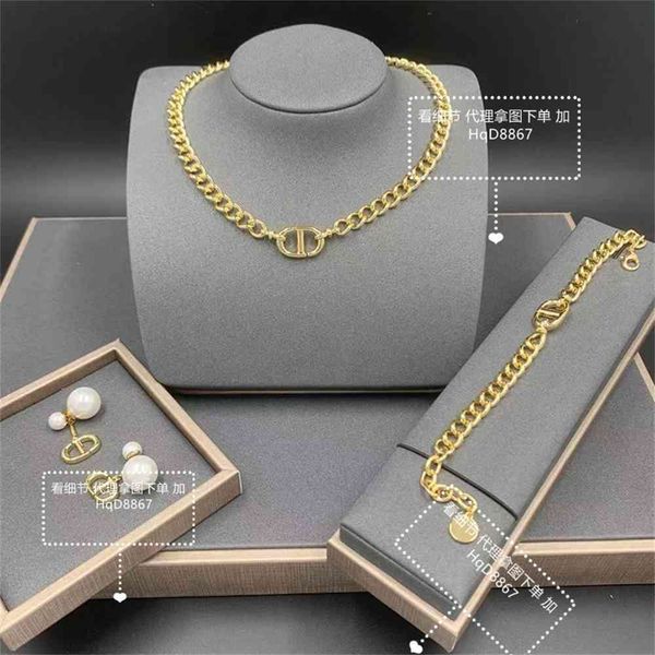 

special offer 2021 luxury designer jewelry letter necklace female bracelet hand string brass earrings pearl tassel earrings, Silver