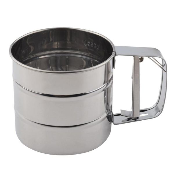 

baking & pastry tools stainless steel mesh flour sifter mechanical icing sugar shaker sieve cup shape bakeware