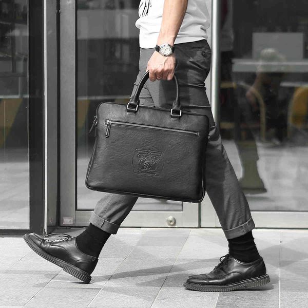

deny c. greek classical architecture ionic comn vegetable tanned leather men's busins handbag briefcase