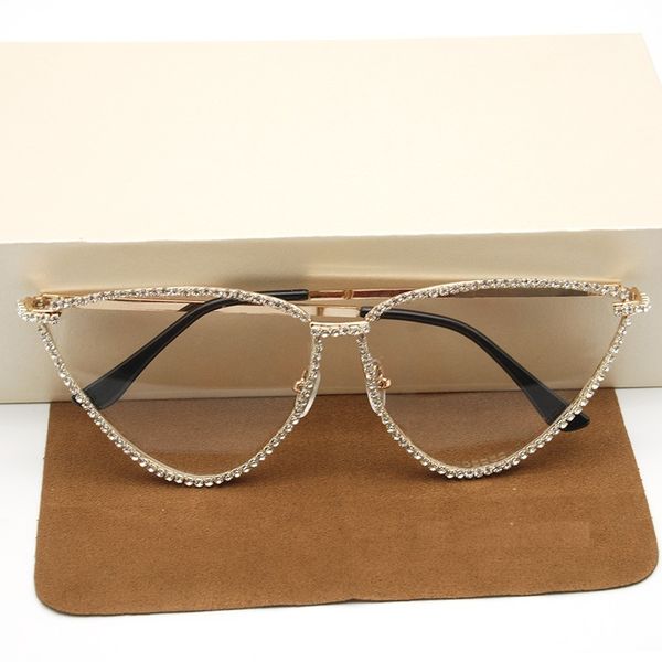 

luxury designer glasses diamond sunglasses women handmade cat eye sun glasses for woman steampunk fashion red clear eyewear punk retro hip h, White;black