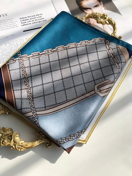 

scarves 100% mulberry silk scarf women all-match spring autumn lady summer long printed shawl 53*170cm, Blue;gray