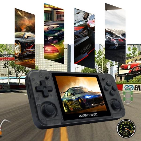 

powkiddy rg350p handheld game console 3d games plastic shell open source systeem 3.5 inch ips scherm retro ps1 arcad portable players
