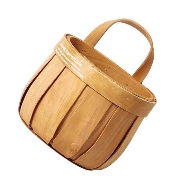 

pc wall basket portable hanging retro gift (l, khaki) storage baskets