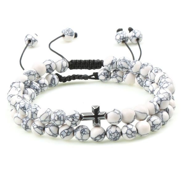 

beaded, strands trendy handmade classic natural tiger stone beads hematite bead couple bracelets men women help weight loss jewelry gifts, Black