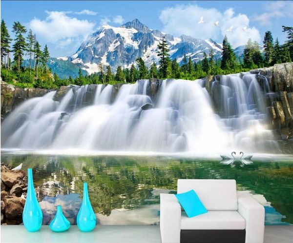 

wallpapers custom mural po 3d wallpaper snow falls under waterfalls decor painting wall murals for living room 3 d
