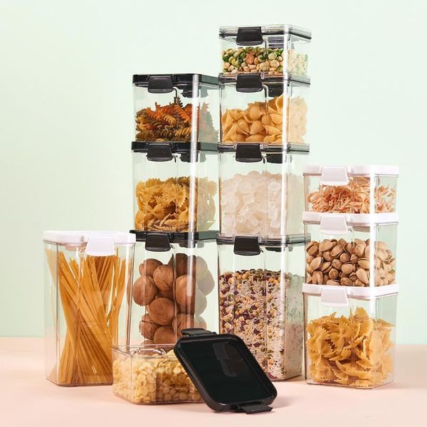 

storage bottles & jars acrylic container multigrain noodle beans cereal 460-1800ml stackable tank transparent box sealed