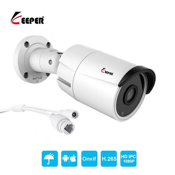 

keeper h.265 2mp 1080p metal waterproof outdoor ip camera security cctv with 2pcs array ir led onvif cameras