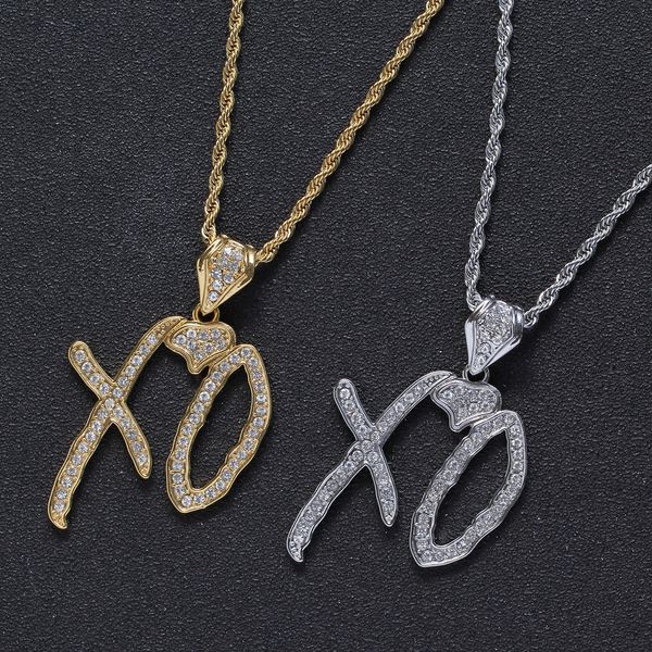 

necklac alloy xo hip hop necklace letter pendant, Silver