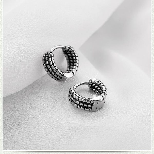 

hoop & huggie 1pcs punk rock snakeskin earring stainless steel ear rings pattern earrings for men style piercing pendientes, Golden;silver