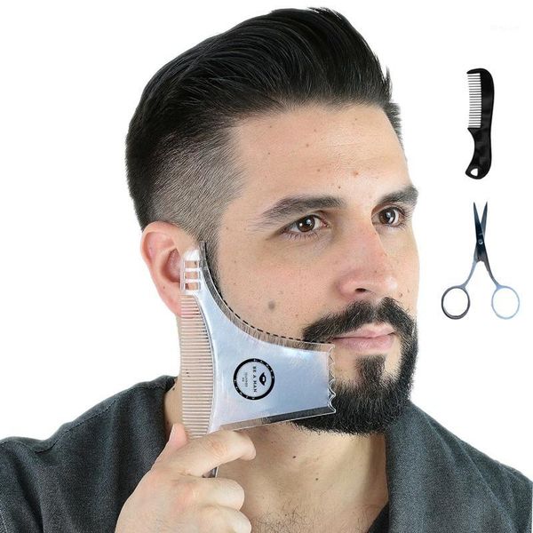

design beard shaping tool trimming shaper template guide for shaving or stencil with any razor1