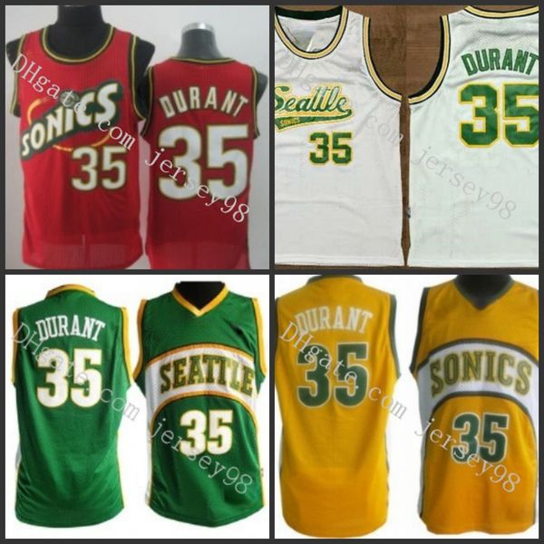 

seattle supersonics men #35 kevin durant men basketball jersey, Black