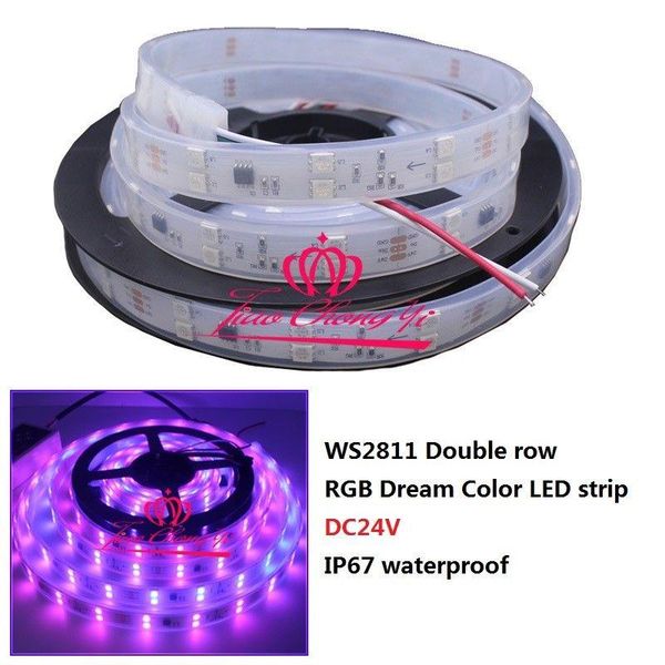 

dream color addressable double row led strip dc12v ip67 strips