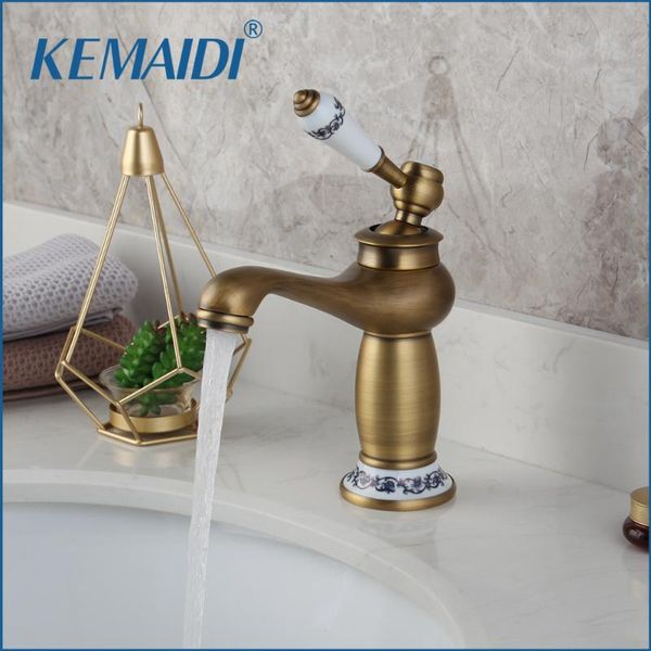 

bathroom sink faucets kemaidi antique bronze faucet deck mounted and cold washbasin mixer tap