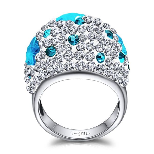 

cluster rings women's accessories pretty stainless steel ab color pink fashion ring wholesale, Golden;silver