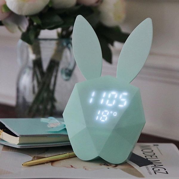 

radio modern creative model alarm clock intelligent voice control usb charging small night light decor accessories