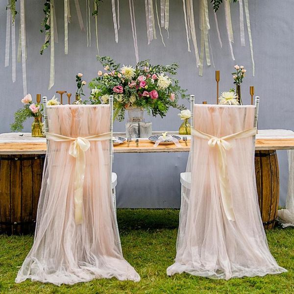 

chair covers dsstyles tulle cover fluffy tutu skirt with ribbon backrest decor for bridal shower wedding party decoration