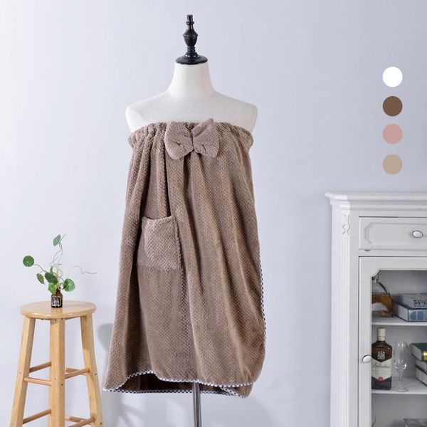 

thick strong absorbent pineapple grid bath skirt variety bowknot coral fleece suit tube towel