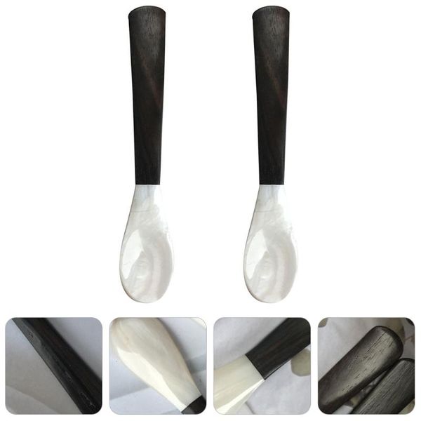 

spoons 2pcs creative wood handle shell spoon practical coffee home caviar