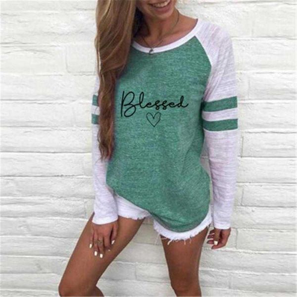 

women's t-shirt trend long sleeve letter pattern tee autumn designer female loose casual tshirts womens panelled round neck t-shirts f, White