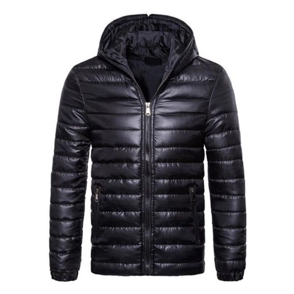 

men's jackets men down coat solid color padded hooded zipper cardigan lightweight winter/autumn jacket for daily wear 2021 drop, Black;brown