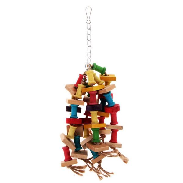 

other bird supplies cage wooden training grinding colorful climbing chewing accessories non toxic hanging parrot toy