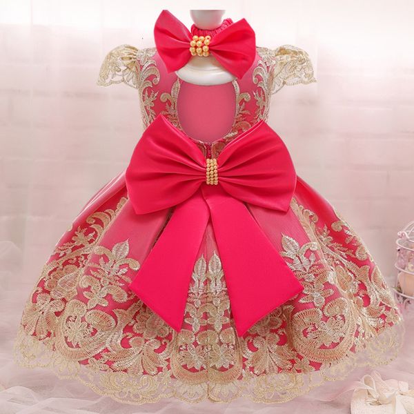 

girl's little baby girls christmas dresses 1st 2nd newborn infant kids wedding and birthday party tutu princess dress new year costume, Red;yellow