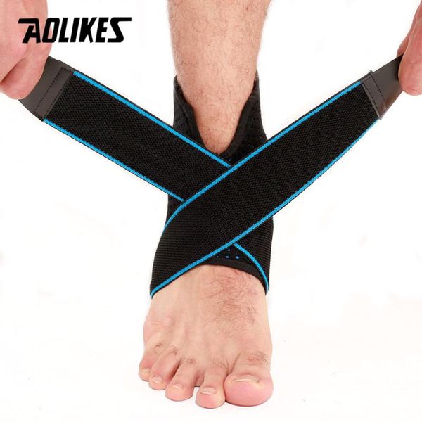 

1pcs ankle support brace elasticity adjustment protection foot bandage sprain prevention sport fitness guard sock, Blue;black