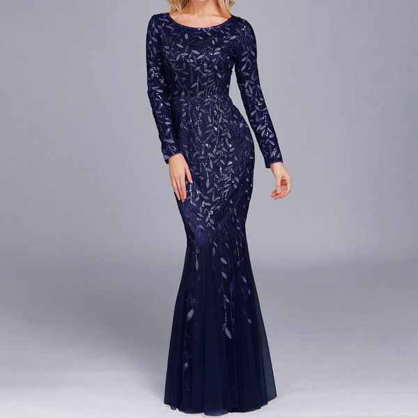 

casual dresses emerald sequined o neck long sleeve evening party dress stretchy elegant sequin floor length maxi gown vestidos, Black;gray