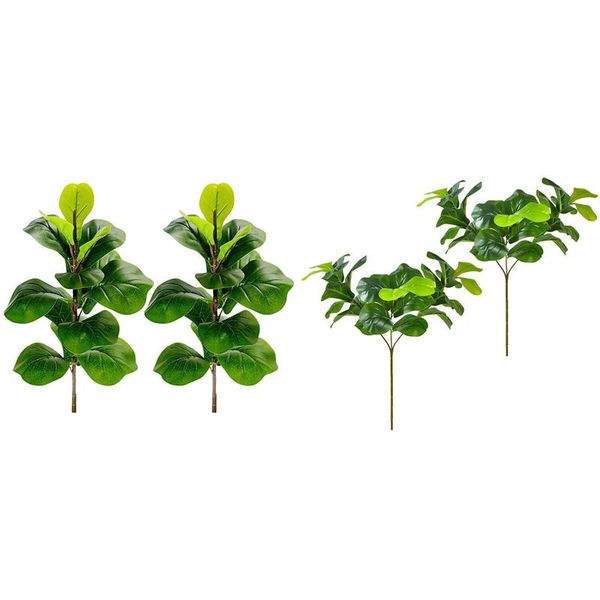 

decorative flowers & wreaths 4x artificial plants fiddle leaf fig faux ficus lyrata tree fake green bushes greenery for garden porch window