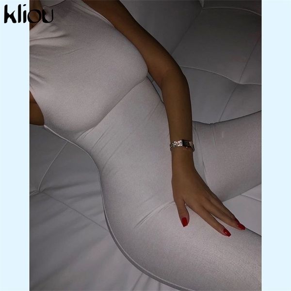 

kliou jumpsuit women elastic hight casual fitness sporty rompers sleeveless zipper activewear skinny summer outfit, Black;white