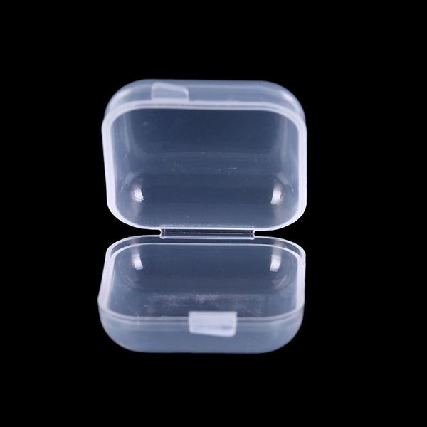 

1/20/50pcs miniature transparent plastic jewelry earplug storage box container craft tissue square shape pla nose clip