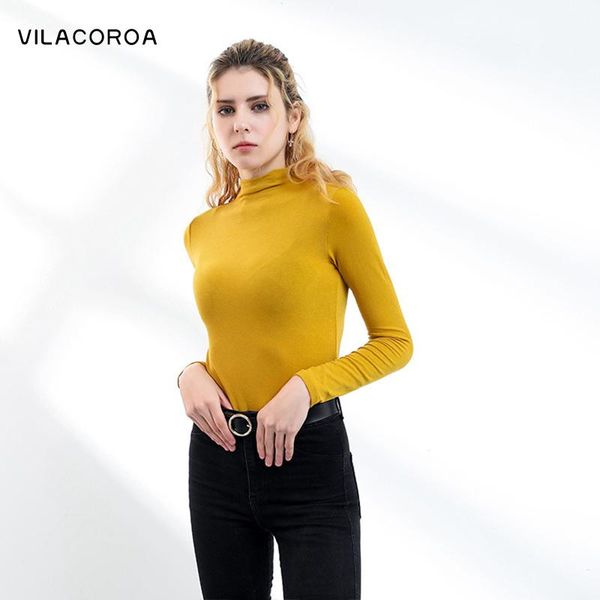 

women's t-shirt turtleneck women ultra-thin primer skinny casual basic pullover all-match solid female clothing long sleeve tee-shirt, White