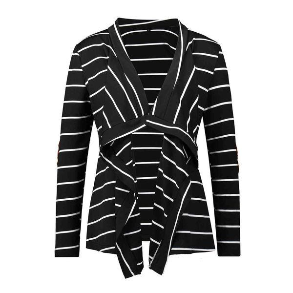 

fashion autumn outerwear women long sleeve striped printed cardigan casual elbow knitted sweater accurate size drop shipping, White;black