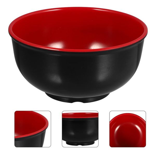 

bowls 4pcs household rice melamine soup creative (black red)