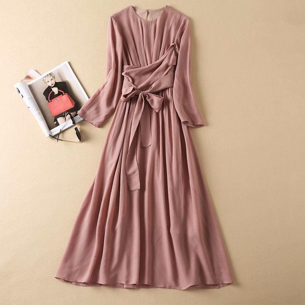 

casual dresses princess women's dress 2021 autumn ladies pleated patchwork belt deco long sleeve mid-calf party elegant female, Black;gray