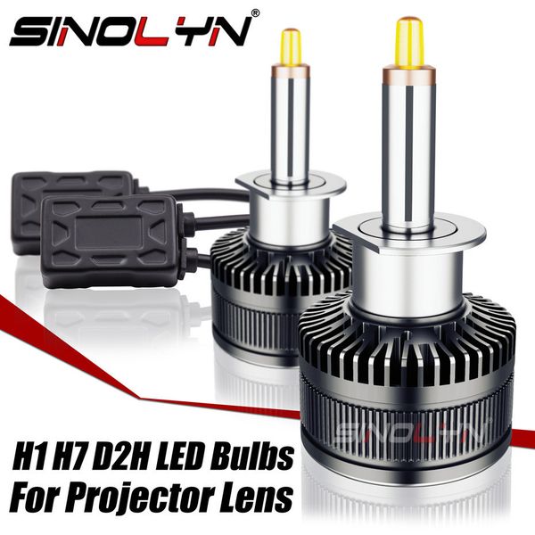 Sinolyn H7 H1 D2S D2H H11 9005 9006 Projetor LED Lâmpada Lâmpada Bulbo Lente de Luz 70W 8000LM Acessórios para Car Sintando 5500 / 6500K