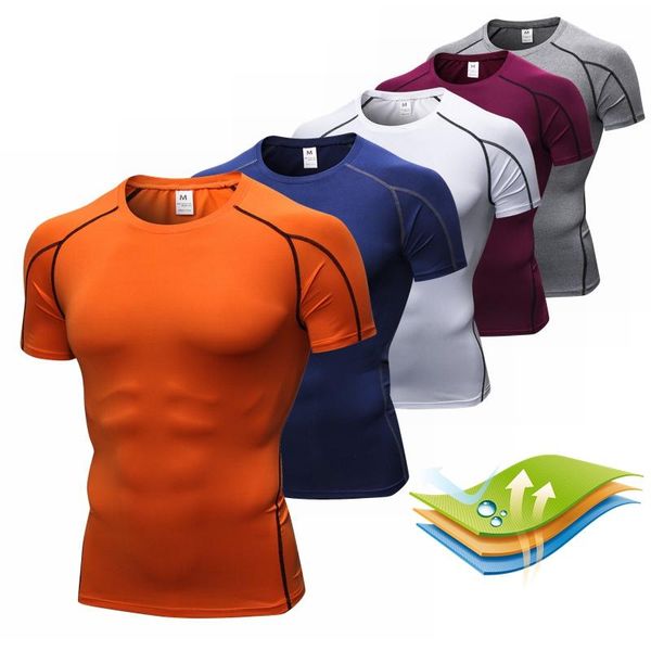 

running jerseys summer men's sport t shirt fitness sports training t-shirt round neck short-sleeved, Black;blue