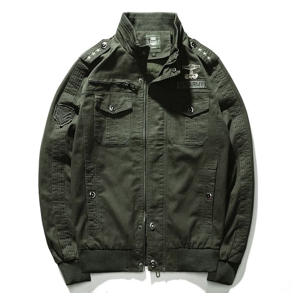 

japanese tooling washed cotton air force autumn men's jacket, Black