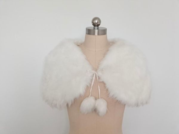 

wraps & jackets ivory faux fur bridal shawl woman' shrug bride coat wedding party boleros jacket cloak, White