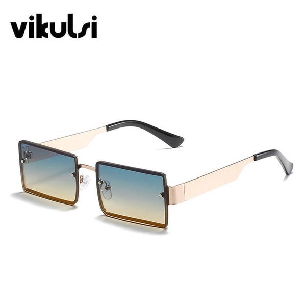 

sunglasses retro women's medium square men metal rimless gradient shades sun glasses for female uv400, White;black
