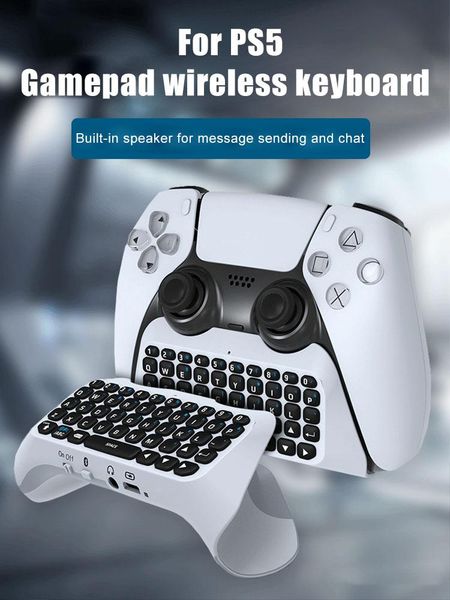 

wireless game keyboard bluetooth controller chat pad for ps5 external built in speaker controllers & joysticks