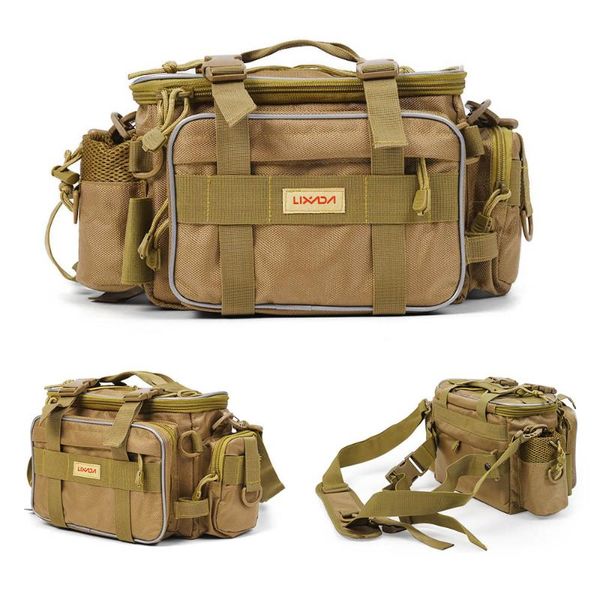 

fishing accessories lixada tackle bag waterproof outdoor sports waist pack lures gear storage crossbody shoulder handbag