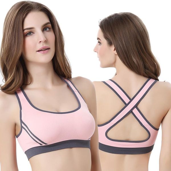 

gym clothing sports bra breathable wicking shockproof no steel ring beauty back underwear fitness yoga running vest, White;black